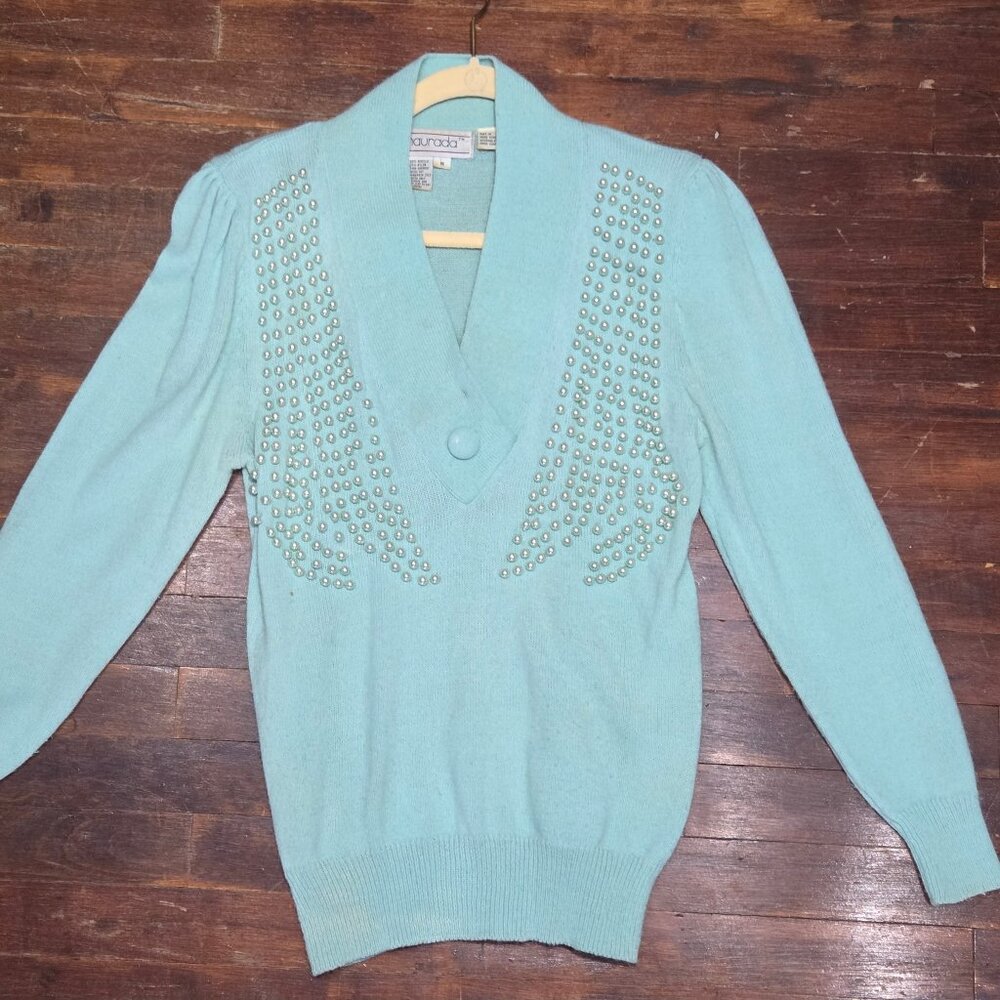 Vintage maurada sweater with pearls